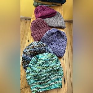 Handknit merino wool soft toques beanies adult texture